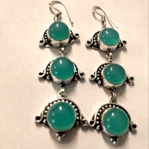 Chalcedone Earrings 925 made in India.